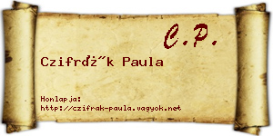 Czifrák Paula névjegykártya